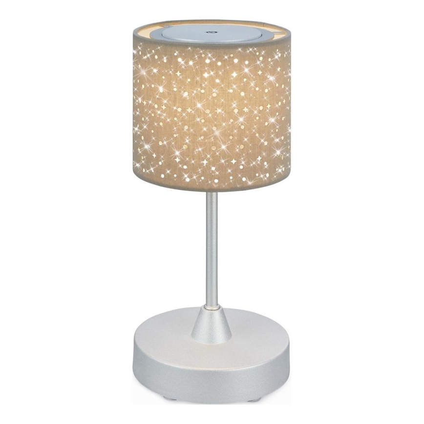 Brilo - LED Ljusreglerad uppladdningsbar utomhus bordslampa LOLE LED/3W/5V 2000mAh IP44 silver/beige