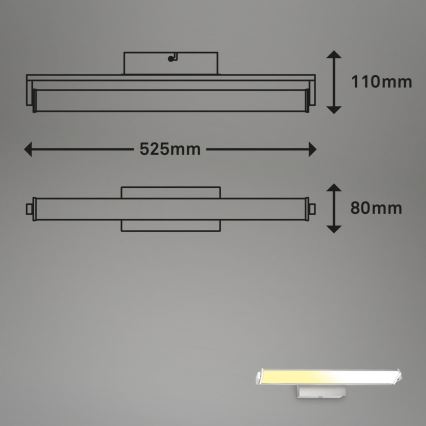 Brilo - LED ljusreglerad vägglampa LED/18W/230V 2700-4000K silver