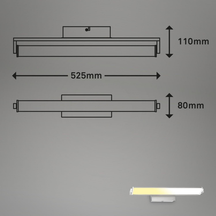 Brilo - LED ljusreglerad vägglampa LED/18W/230V 2700-4000K silver