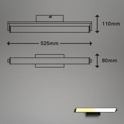 Brilo - LED ljusreglerad vägglampa LED/18W/230V 2700-4000K svart