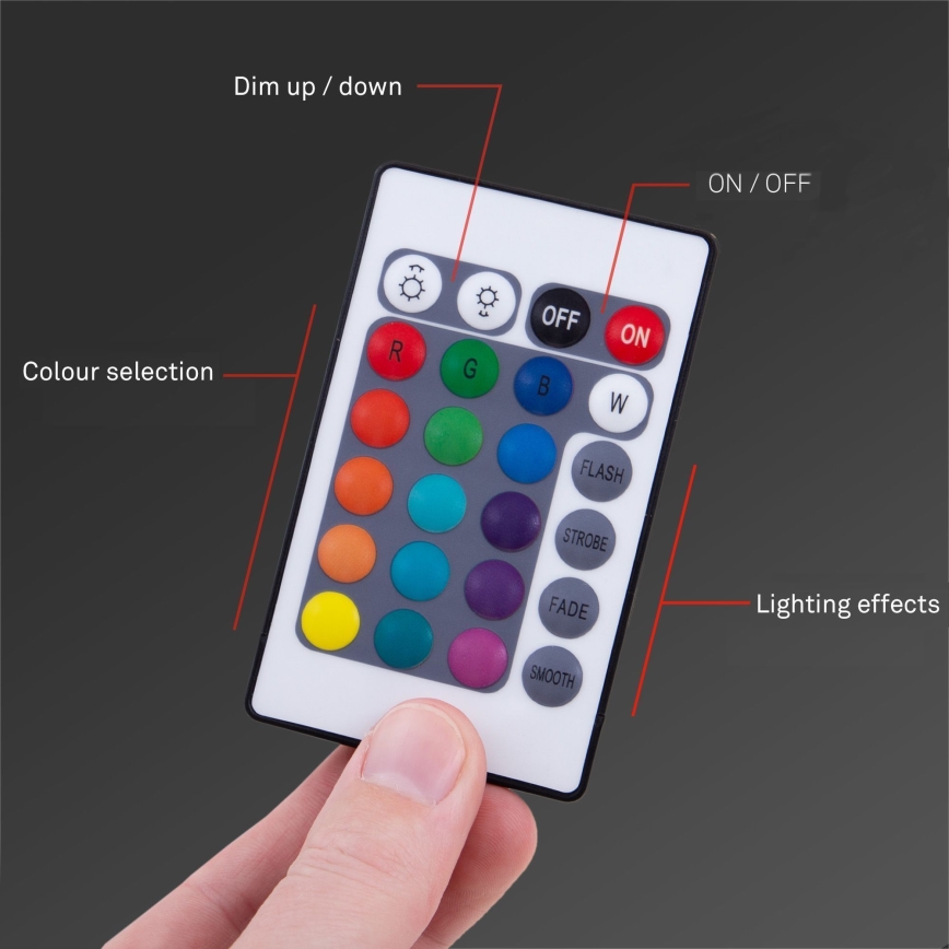 Brilo - LED RGB Dimbar remsa 6,6m LED/6W/USB + fjärrkontroll