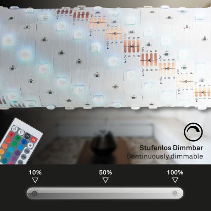 Brilo - LED RGB Dimbar remsa 6,6m LED/6W/USB + fjärrkontroll