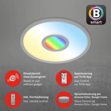 Brilo - LED RGB dimbar taklampa CENTRO LED/24W/230V 2700-6500K Wi-Fi Tuya + fjärrkontroll