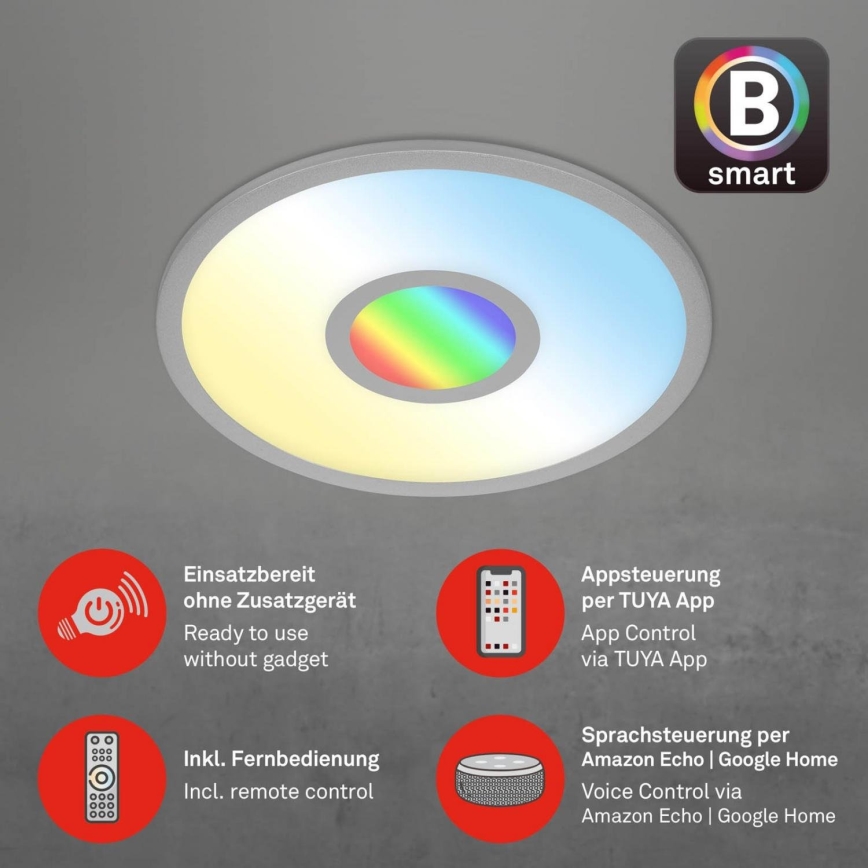 Brilo - LED RGB dimbar taklampa CENTRO LED/24W/230V 2700-6500K Wi-Fi Tuya + fjärrkontroll