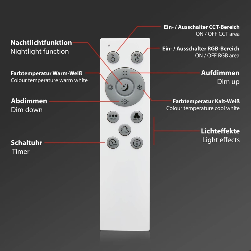 Brilo - LED RGB dimbar taklampa CENTRO LED/24W/230V 2700-6500K Wi-Fi Tuya + fjärrkontroll