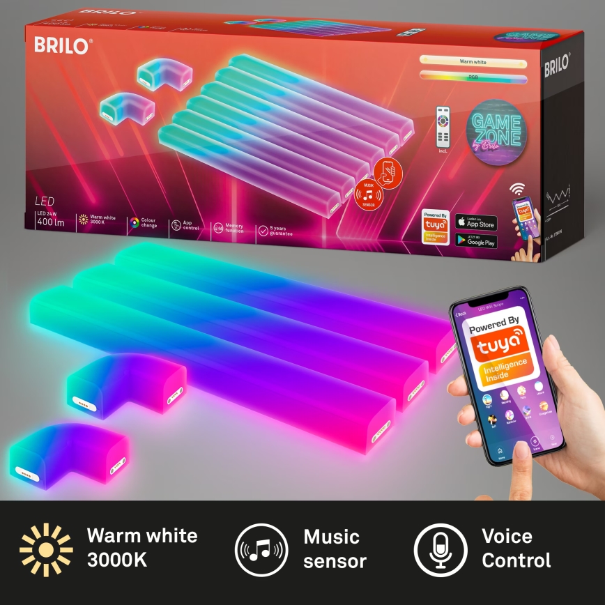 Brilo - LED RGBIC Ljusreglerad belysning skena Smart LED/24W/230V Wi-Fi Tuya