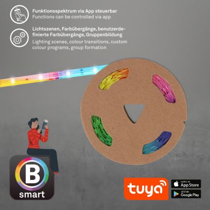Brilo - LED RGBW dimbar remsa 6,5m LED/18W/230V Wi-Fi Tuya + fjärrkontroll
