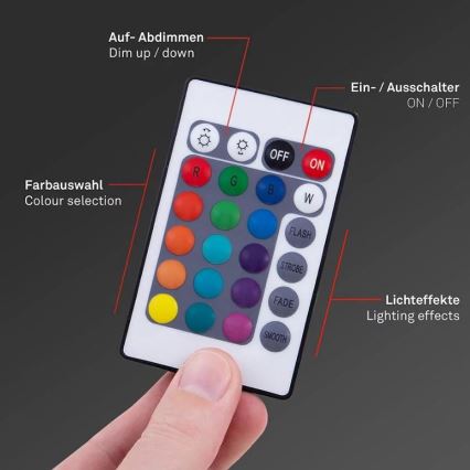 Brilo - LED RGBW dimbar remsa 6,5m LED/22W/230V + fjärrkontroll