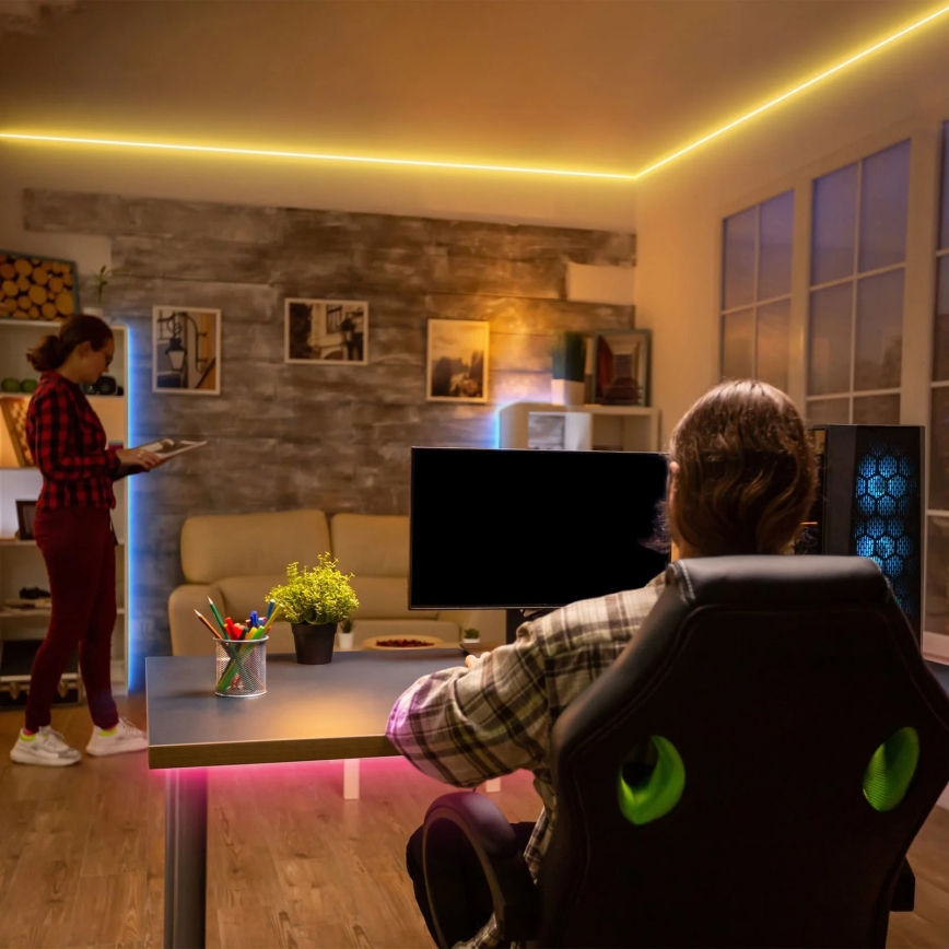 Brilo - LED RGBW dimbar remsa MUSIC 6,65m LED/18W/230V Wi-Fi Tuya + fjärrkontroll