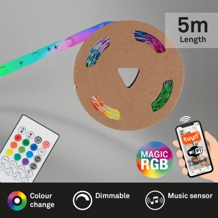 Brilo - LED RGBW dimbar remsa MUSIC 6,65m LED/18W/230V Wi-Fi Tuya + fjärrkontroll
