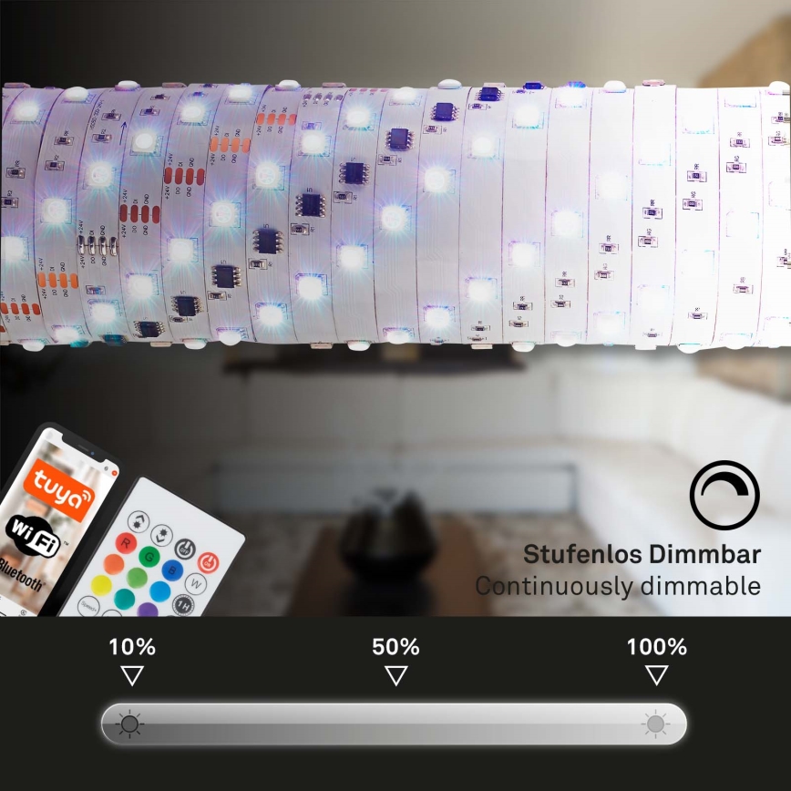 Brilo - LED RGBW dimbar remsa MUSIC 6,65m LED/18W/230V Wi-Fi Tuya + fjärrkontroll