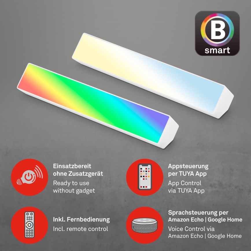 Brilo - LED RGBW Ljusreglerad bordslampa LED/9W/230V 3000-6500K Wi-Fi Tuya + fjärrkontroll