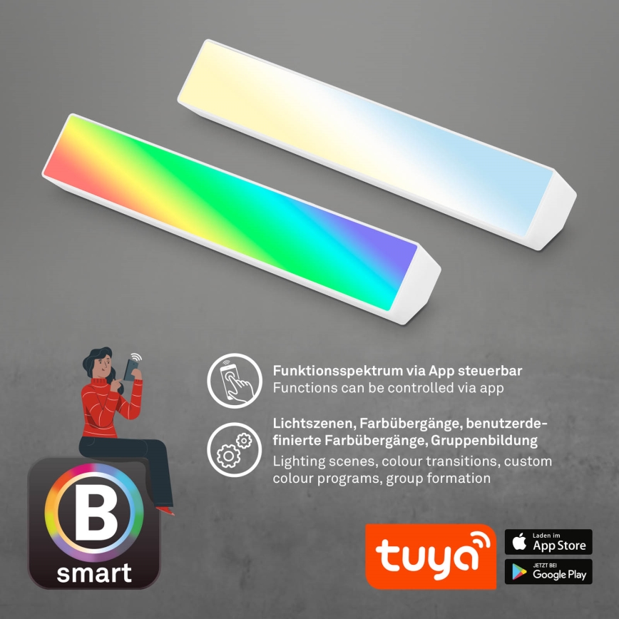 Brilo - LED RGBW Ljusreglerad bordslampa LED/9W/230V 3000-6500K Wi-Fi Tuya + fjärrkontroll