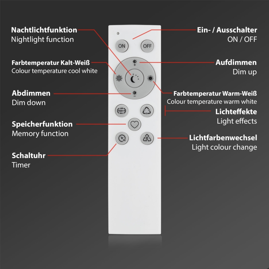 Brilo - LED RGBW Ljusreglerad bordslampa LED/9W/230V 3000-6500K Wi-Fi Tuya + fjärrkontroll