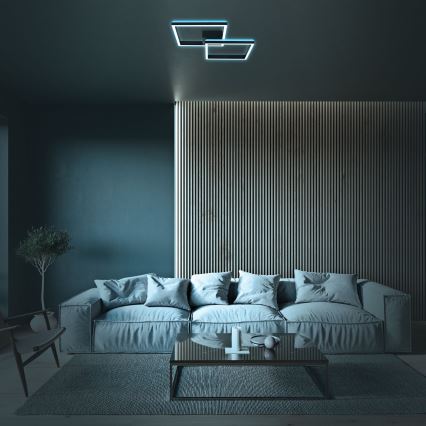 Brilo - LED RGBW Ljusreglerad fäst ljuskrona FRAME 2xLED/17W/230V 2700-6500K + fjärrkontroll