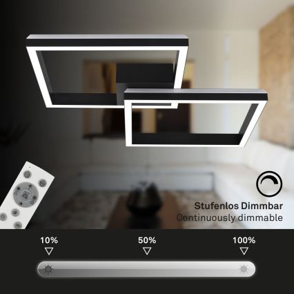 Brilo - LED RGBW Ljusreglerad fäst ljuskrona FRAME 2xLED/17W/230V 2700-6500K + fjärrkontroll