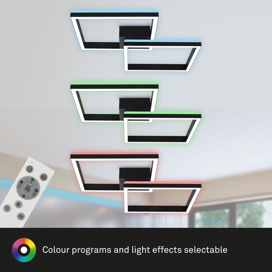 Brilo - LED RGBW Ljusreglerad fäst ljuskrona FRAME 2xLED/17W/230V 2700-6500K + fjärrkontroll