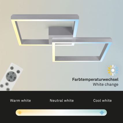 Brilo - LED RGBW Ljusreglerad fäst ljuskrona FRAME 2xLED/17W/230V 2700-6500K + fjärrkontroll