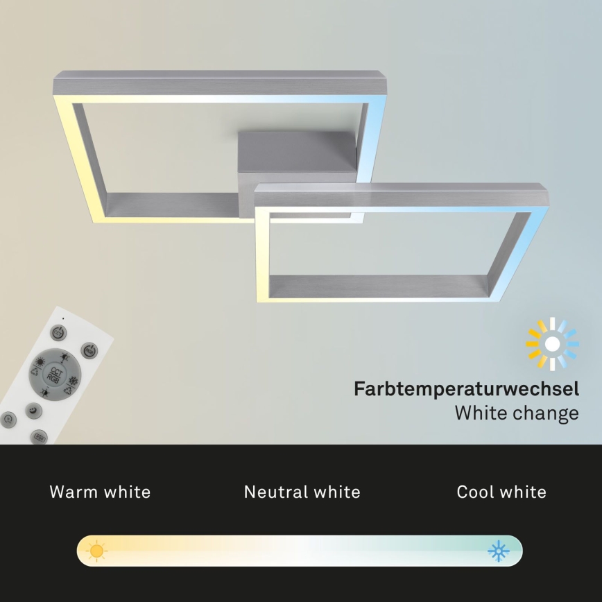 Brilo - LED RGBW Ljusreglerad fäst ljuskrona FRAME 2xLED/17W/230V 2700-6500K + fjärrkontroll