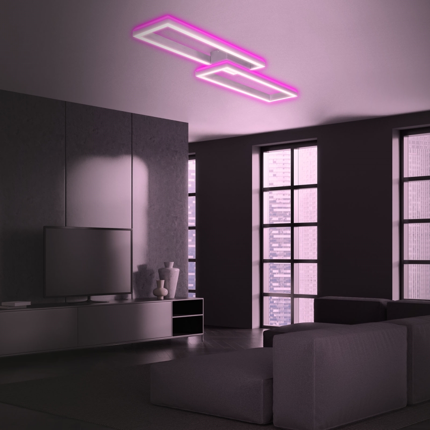 Brilo - LED RGBW Ljusreglerad fäst ljuskrona FRAME 2xLED/21W/230V 2700-6500K + fjärrkontroll
