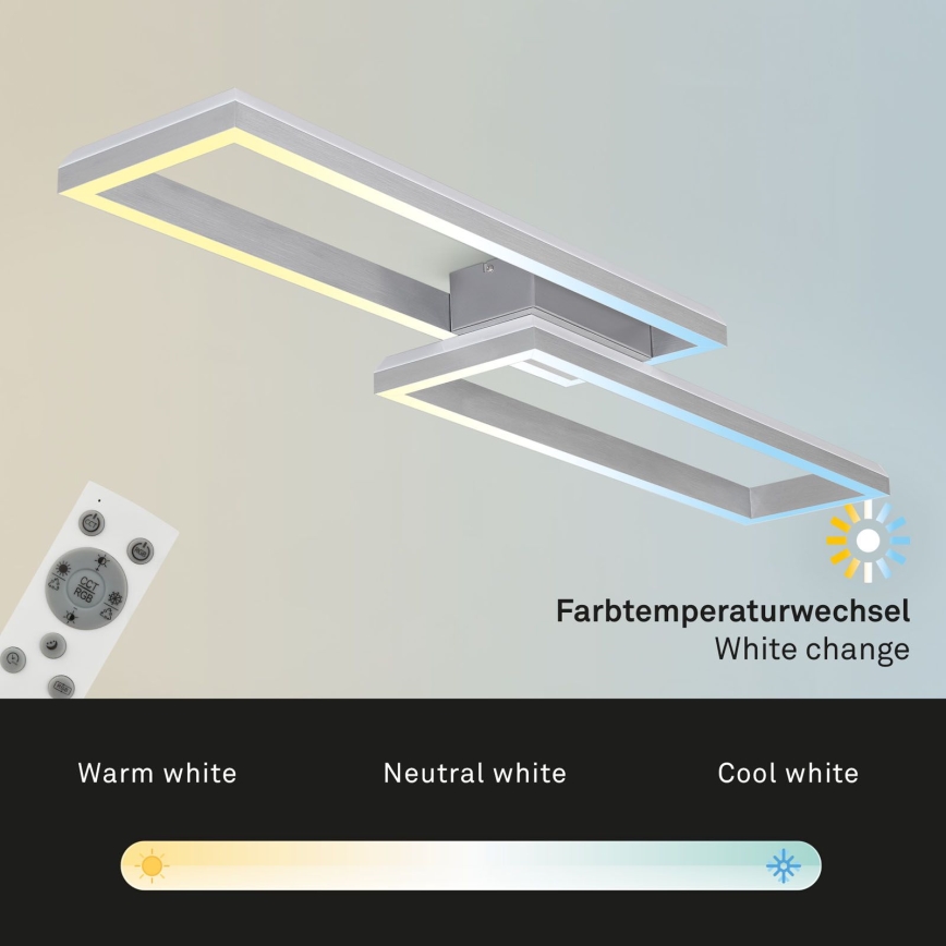 Brilo - LED RGBW Ljusreglerad fäst ljuskrona FRAME 2xLED/21W/230V 2700-6500K + fjärrkontroll