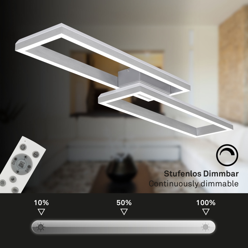 Brilo - LED RGBW Ljusreglerad fäst ljuskrona FRAME 2xLED/21W/230V 2700-6500K + fjärrkontroll