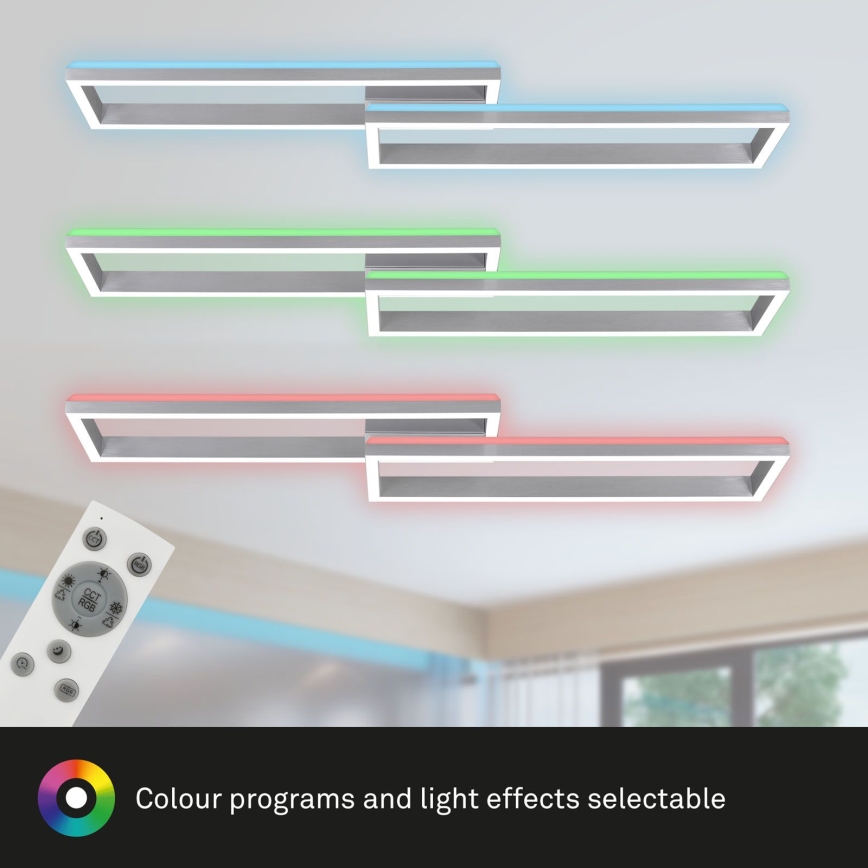 Brilo - LED RGBW Ljusreglerad fäst ljuskrona FRAME 2xLED/21W/230V 2700-6500K + fjärrkontroll