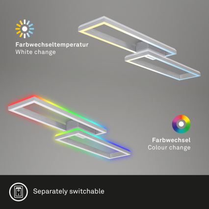 Brilo - LED RGBW Ljusreglerad fäst ljuskrona FRAME 2xLED/21W/230V 2700-6500K + fjärrkontroll