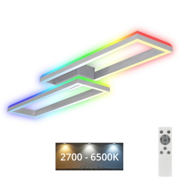 Brilo - LED RGBW Ljusreglerad fäst ljuskrona FRAME 2xLED/21W/230V 2700-6500K + fjärrkontroll