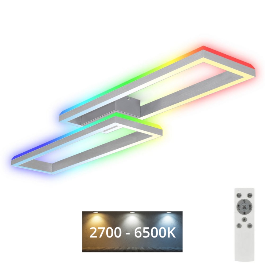 Brilo - LED RGBW Ljusreglerad fäst ljuskrona FRAME 2xLED/21W/230V 2700-6500K + fjärrkontroll