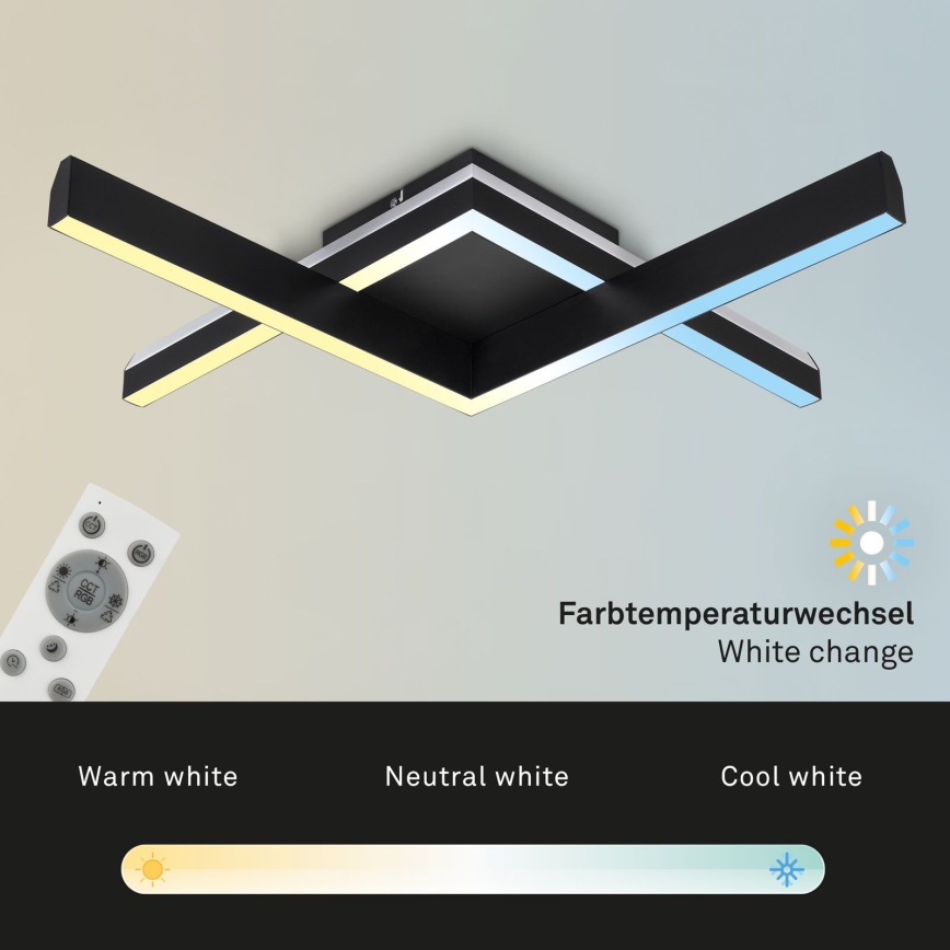 Brilo - LED RGBW Ljusreglerad fäst ljuskrona FRAME 2xLED/9W/230V 2700-6500K + fjärrkontroll