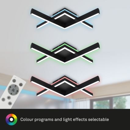 Brilo - LED RGBW Ljusreglerad fäst ljuskrona FRAME 2xLED/9W/230V 2700-6500K + fjärrkontroll