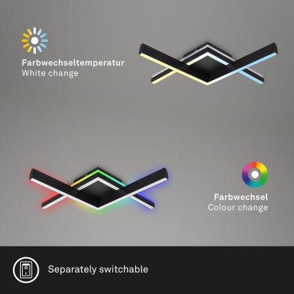 Brilo - LED RGBW Ljusreglerad fäst ljuskrona FRAME 2xLED/9W/230V 2700-6500K + fjärrkontroll