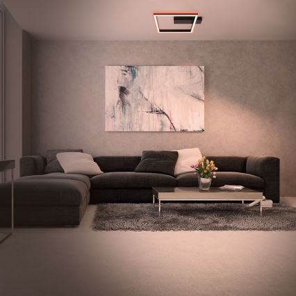 Brilo - LED RGBW Ljusreglerad fäst ljuskrona FRAME LED/18W/230V 2700-6500K + fjärrkontroll