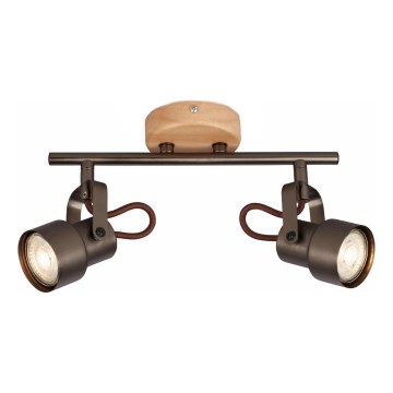 Brilo - LED-spot TAHUN 2xGU10/5W/230V brun