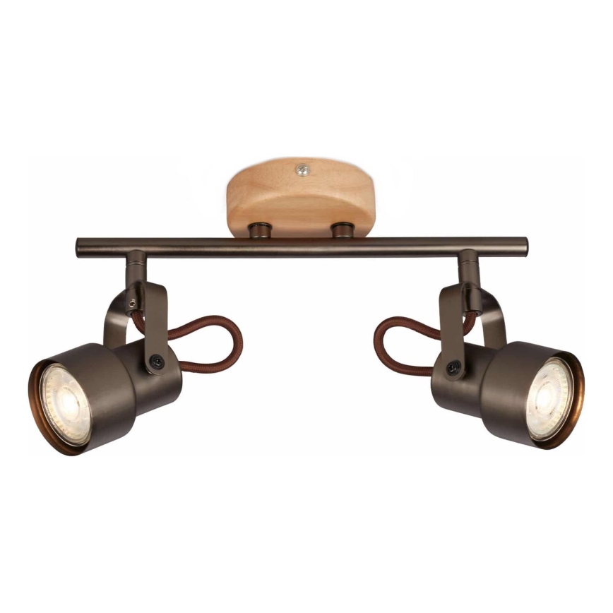 Brilo - LED-spot TAHUN 2xGU10/5W/230V brun