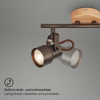 Brilo - LED-spot TAHUN 2xGU10/5W/230V brun