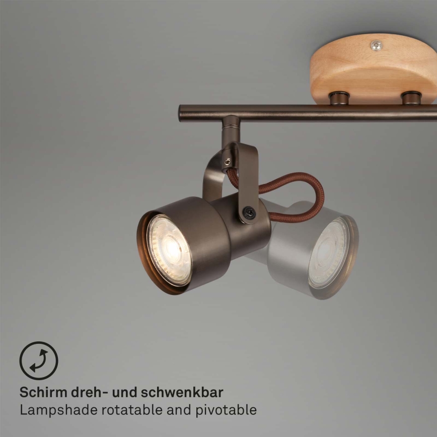 Brilo - LED-spot TAHUN 2xGU10/5W/230V brun