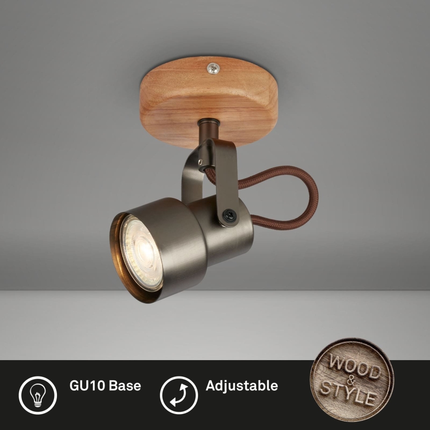 Brilo - LED spotlampa TAHUN 1xGU10/5W/230V brun
