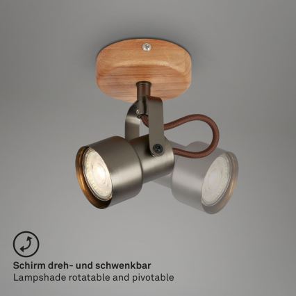 Brilo - LED spotlampa TAHUN 1xGU10/5W/230V brun