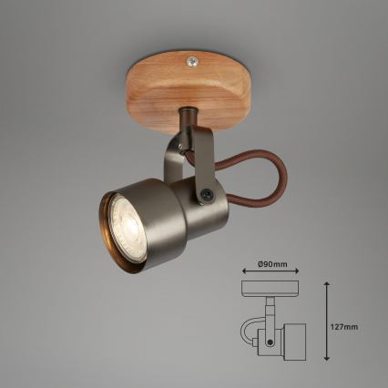 Brilo - LED spotlampa TAHUN 1xGU10/5W/230V brun