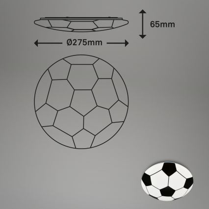 Brilo - LED takbelysning för barn FOTBALL LED/12W/230V