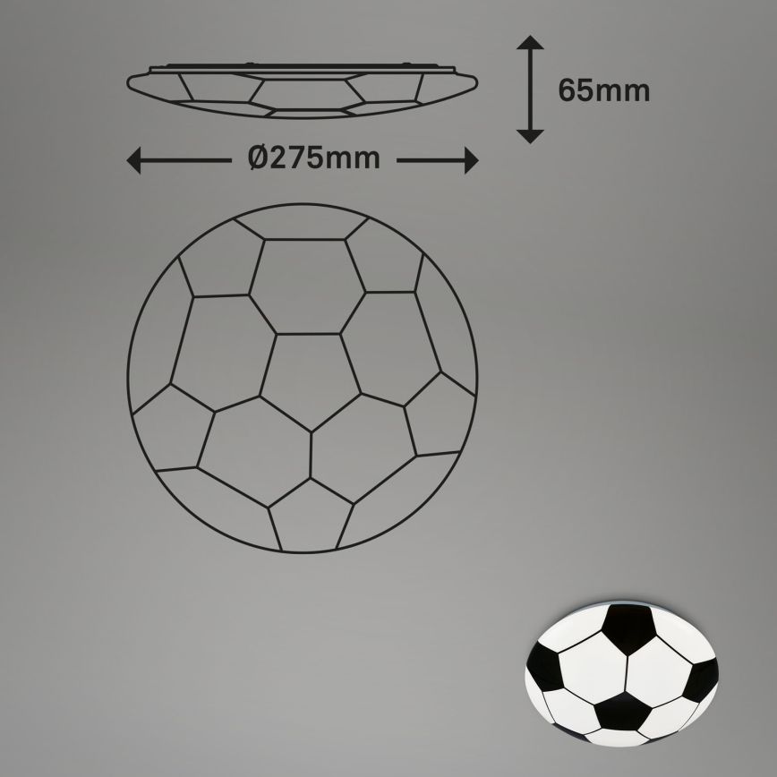Brilo - LED takbelysning för barn FOTBALL LED/12W/230V