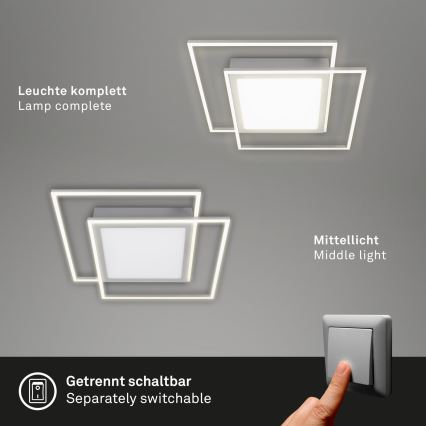 Brilo - LED-taklampa 2xLED/16W/230V + LED/19W 51,5x51,5 cm matt krom