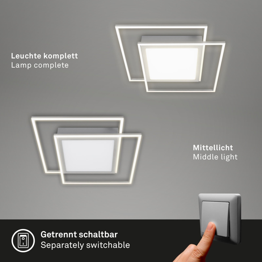 Brilo - LED-taklampa 2xLED/16W/230V + LED/19W 51,5x51,5 cm matt krom