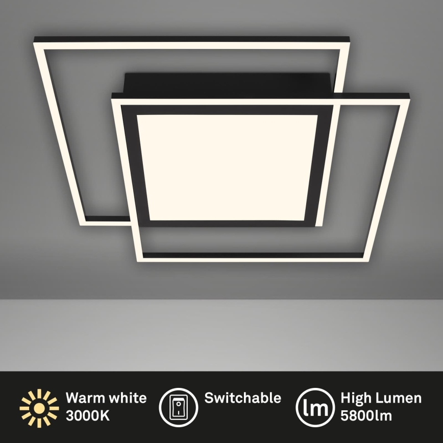 Brilo - LED taklampa 2xLED/16W/230V + LED/19W 51,5x51,5 cm svart