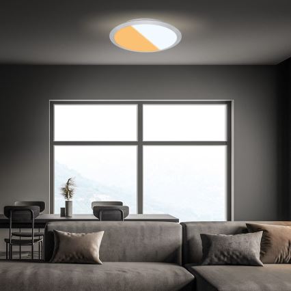 Brilo - LED badrumsplafond CTS LED/21W/230V 3000/4000K IP44 Ø 37 cm mattkrom