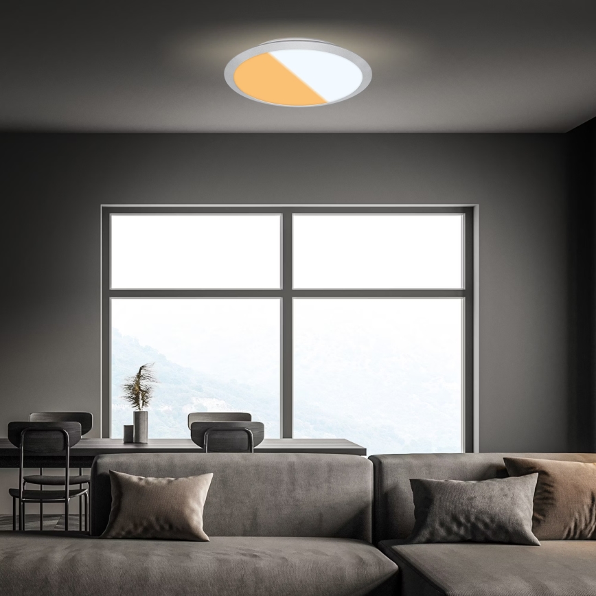 Brilo - LED badrumsplafond CTS LED/21W/230V 3000/4000K IP44 Ø 37 cm mattkrom