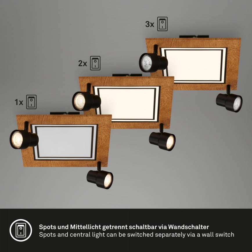 Brilo - LED taklampa LED/12W/230V + 2xGU10/9W 3000K