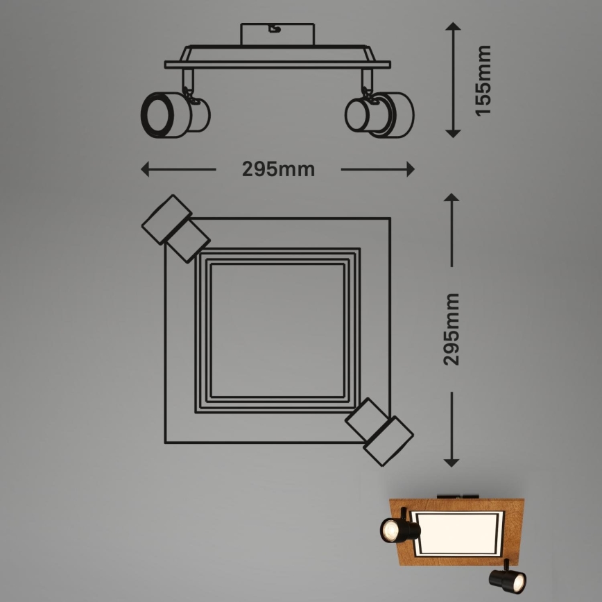 Brilo - LED taklampa LED/12W/230V + 2xGU10/9W 3000K
